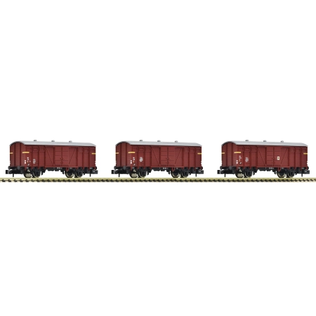 Fleischmann 833303 - Zestaw 3 wagonów towarowych Gs-v, NS, Ep.III