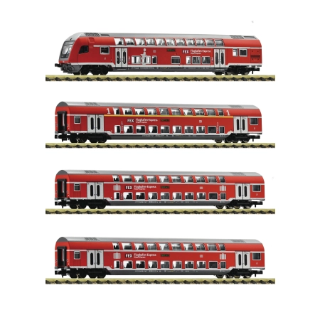 Fleischmann 881916 - Zestaw 4 wagonów piętrowych „FEX”, DBAG, Ep.VI