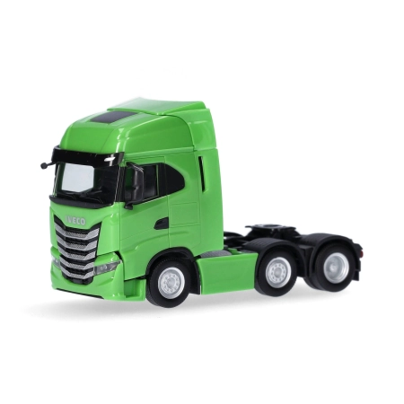 Herpa 317122-002 - 3-osiowy ciągnik siodłowy Iveco S-Way solo, żółto-zielony