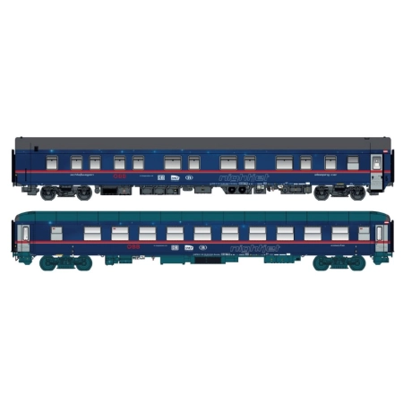 L.S. Models LS97037N - Zestaw 2 wagonów pasażerskich WLABmz + Bvcmbz, ÖBB-Nightjet, ep. VI