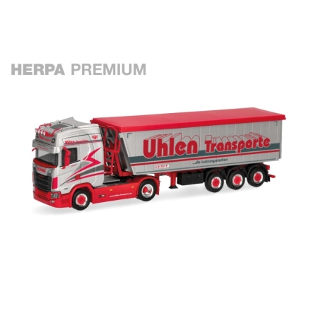 Herpa 961660 - „Uhlen Transporte” Scania CS 20 z wysokim dachem, naczepa wywrotka typu Stöffelliner