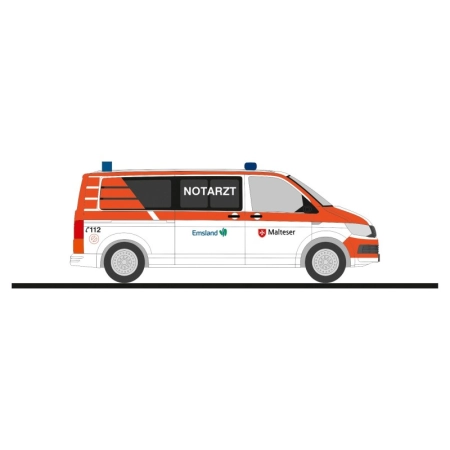 Rietze 53956 - Volkswagen T6 Malteser Papenburg