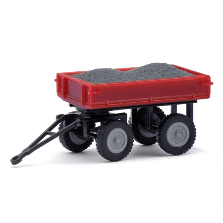 Busch 210019508 - Przyczepa czerwona z ładunkiem węgla