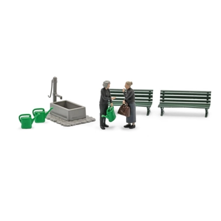 Busch 8882 - Zestaw: spotkanie wdów na cmentarzu.