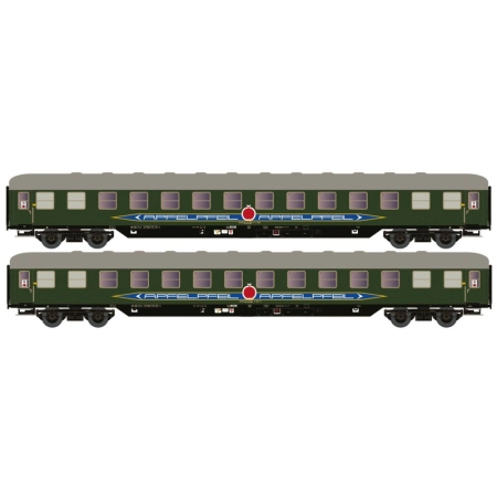 Hobbytrain H22215 - Zestaw 2 wagonów sypialnych Bcm 53 Apfelpfeil, DB, ep. IV.