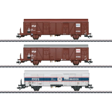 Märklin 47316 - Zestaw 3 krytych wagonów towarowych Gbs 14 „Frico”, NS, ep. IV