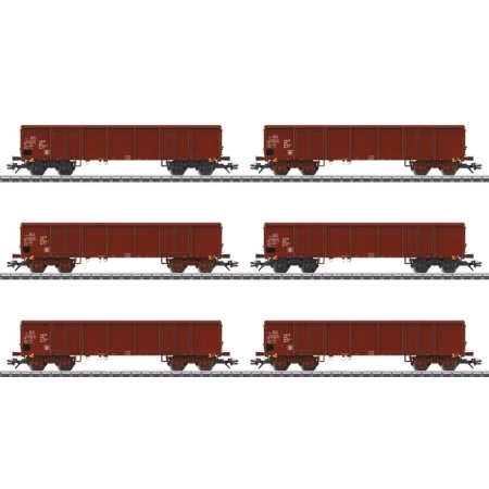 Märklin 46919 - Zestaw 6 otwartych wagonów towarowych Eas 5949/5971 z ładunkiem węgla, DR, ep. IV-V