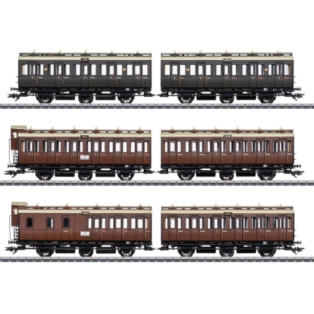 Märklin 42047 - Zestaw 3 wagonów przedziałowych, KPEV, Ep. I