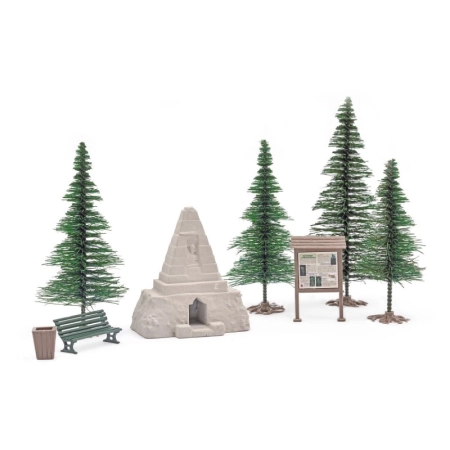 Busch 1861 - Zwietrzały obelisk w lesie