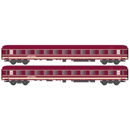 Hobbytrain H22211 - Zestaw 2 wagonów sypialnych Bcm 246, Euro-Express, ep.VI