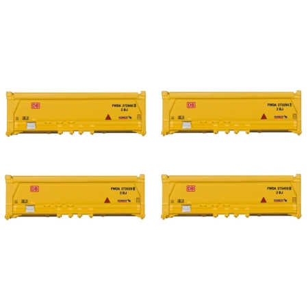 Trix 66581 - 4 kontenery pojemniki, 20', DBAG, Ep.VI