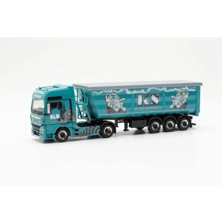 Herpa 316538 - Ciężarówka przegubowa MAN TGX XXL Euro 6C ze stalowym nadwoziem okrągłym "KS Containerdienst"