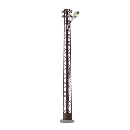 Busch 8743 - Latarnia na słupie kratowym, zardzewiała, żółta, owalna