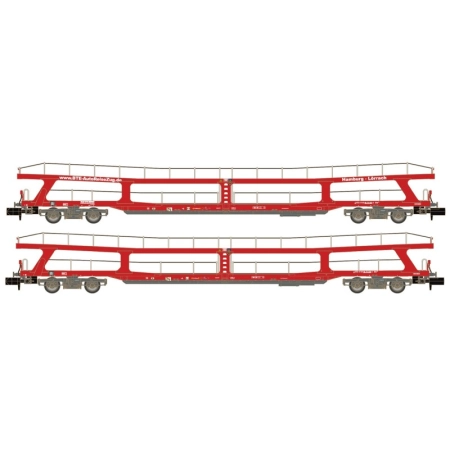 Hobbytrain H24621 - Zestaw 2 sztuk wagonów do transportu samochodów DDm 915, BTE, ep.VI