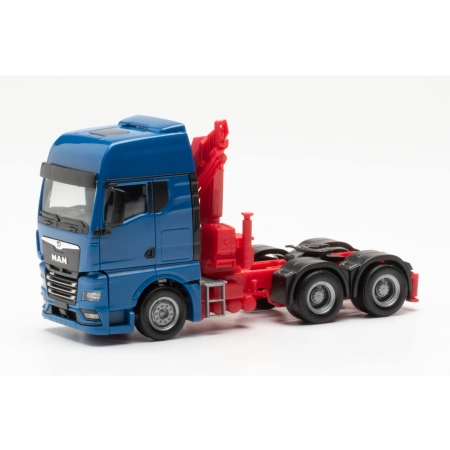 Herpa 313100-002 - MAN TGX GX 6x4 z żurawiem załadunkowym, niebieski
