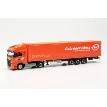Herpa 317344 - Iveco S-Way LNG naczepa skrzyniowa 15m "Gebrüder Weiss"