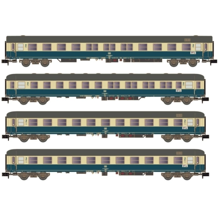 Hobbytrain H22207 - Zestaw 4 wagonów pasażerskich, Turnus, DB, ep.IV