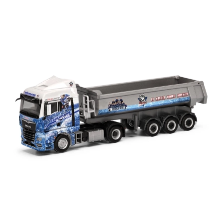 Herpa 318044 - Ciężarówka przegubowa MAN TGX GM z okrągłym nadwoziem "Brückmann/Kassel Huskies"
