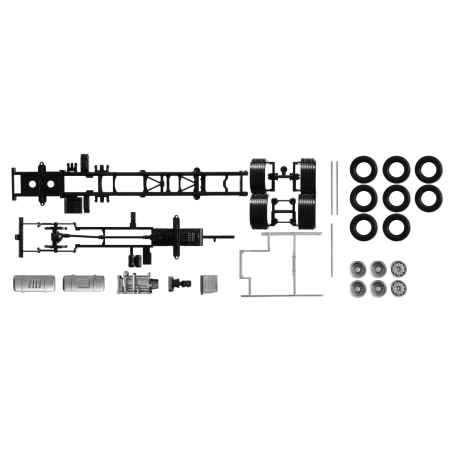 Herpa 084451 - 3-osiowe podwozie ciężarówki Volvo FH Zawartość: 2 sztuki
