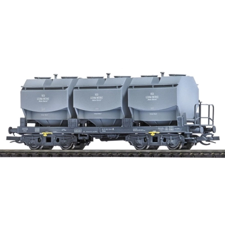 Busch 33579 - Wagon do przewozu wapna „Leuna-Werke” ze śladami użytkowania, DR, Ep.IV