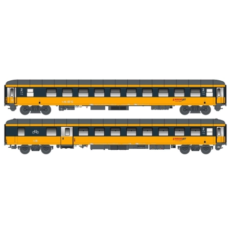 L.S. Models LS98997N - Zestaw 2 wagonów pasażerskich Bdcm + Bcmz, Regiojet, ep. VI