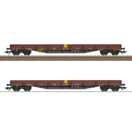 Trix 24431 - Zestaw 2 wagonów niskoburtowych Res-x z ładunkiem, DBAG, ep.VI