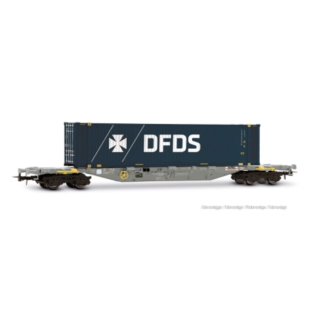Rivarossi HR6704 - Wagon kontenerowy Sgnss z kontenerem „DFDS”, HUPAC, ep. VI