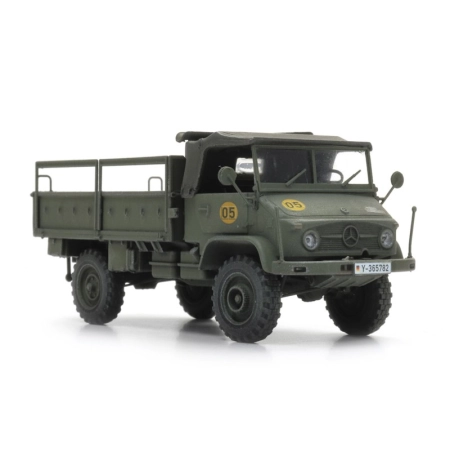 Artitec 6870775 - BRD Unimog 404s z otwartą skrzynią ładunkową w kolorze żółto-oliwkowym