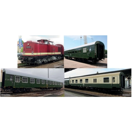 Tillig 01121 - Zestaw pociągu z BR 112 i pociągiem pasażerskim „Museumszug”, OSEF, Ep.VI