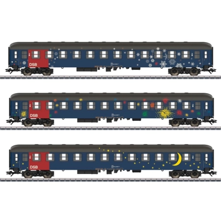 Märklin 42698 - Zestaw 3 wagonów pasażerskich, DSB, Ep. V