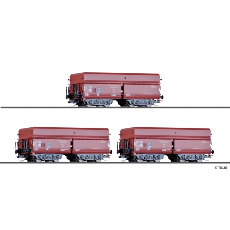 Tillig 01139 - Zestaw 3 wagonów samowyładowczych OOt Saarbrücken, DRG, ep. II