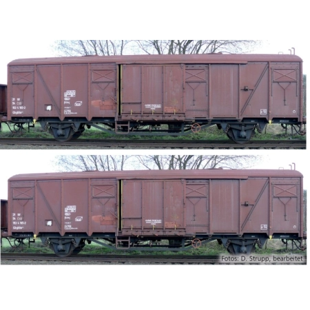Tillig 70089 - Zestaw 2 krytych wagonów towarowych Gbgkks, CSD, ep. IV