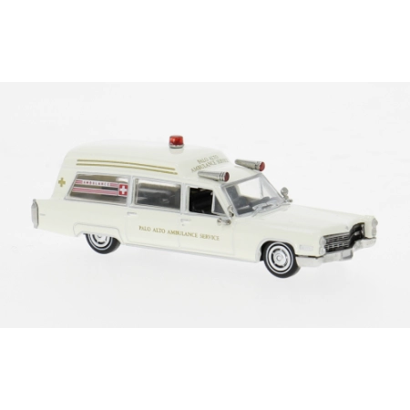 Brekina 19778 - Cadillac Miller Meteor Ambulance, 1966, Palo Alto Ambulance, 1