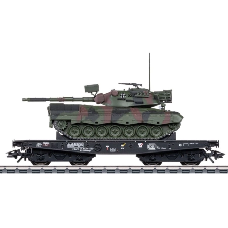 Märklin 48877 - Wagon platforma Rlmmps z Leo 1A1, DB, Ep.IV