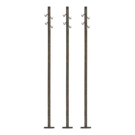 Busch 8954 - 3 proste słupy drewniane do linii napowietrzne