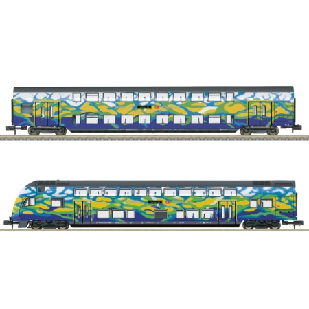 Trix 18299 - Zestaw 2 wagonów piętrowych, DBAG, ep.VI, DC-MFX Digital