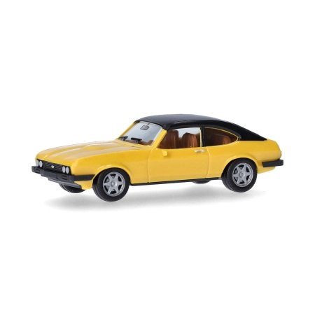 Herpa 420570-002 - Ford Capri II z winylowym dachem, żółty Daytona