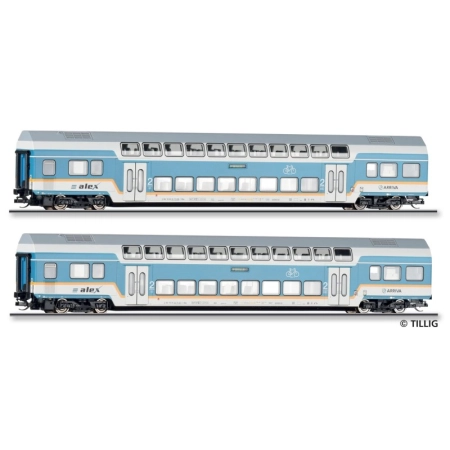 Tillig 01130 - Zestaw 2 wagonów piętrowych DBpza 780, DLB „alex”, ep. VI, część 2