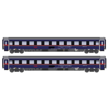 L.S. Models LS97038-2N - Zestaw 2 wagonów pasażerskich Bmz, DANI, ÖBB-Nightjet, ep. VI