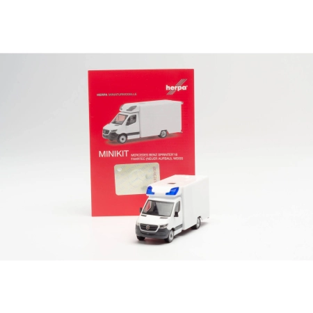 Herpa 013826 - Mini zestaw Mercedes-Benz Sprinter 18 Fahrtec RTW (nowe nadwozie), biały