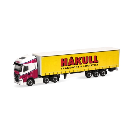 Herpa 320757 - Iveco S-Way naczepa z plandeką „Hakull” (N)