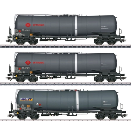 Märklin 47551 - Zestaw 3 wagonów cystern Zacns, Ermewa, Millet, Ep.VI