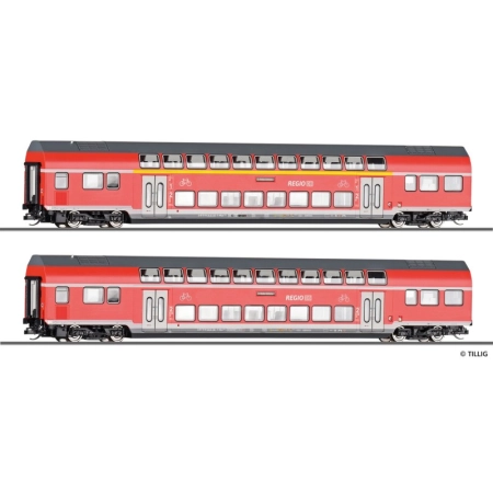Tillig 01132 - Zestaw 2 wagonów piętrowych, DBAG, ep. VI