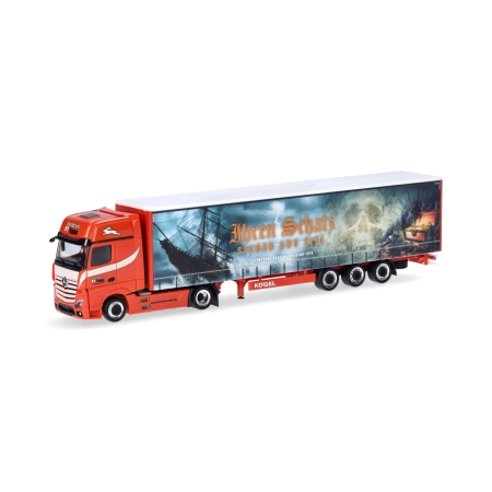 Herpa 317450 - Mercedes-Benz Actros L Gigaspace niskopodwoziowa naczepa kurtynowa "Ferntrans Haas