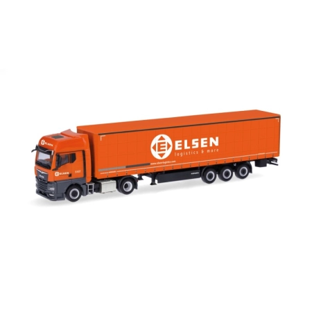 Herpa 321150 - MAN TGX GX, naczepa z plandeką „Elsen”