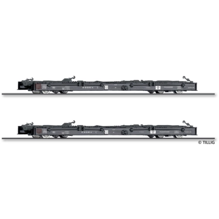 Tillig 15975 - Zestaw 2 wagonów rolkowych (Rf4), DR, Ep.IV