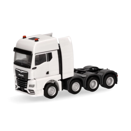 Herpa 316958 - 4-osiowy ciągnik siodłowy MAN TGX GX (resorowany pneumatycznie, 8x4), biały