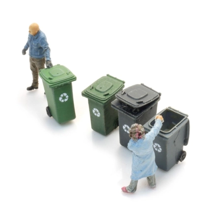 Artitec 387.723 - Cztery pojemniki na śmieci z figurkami