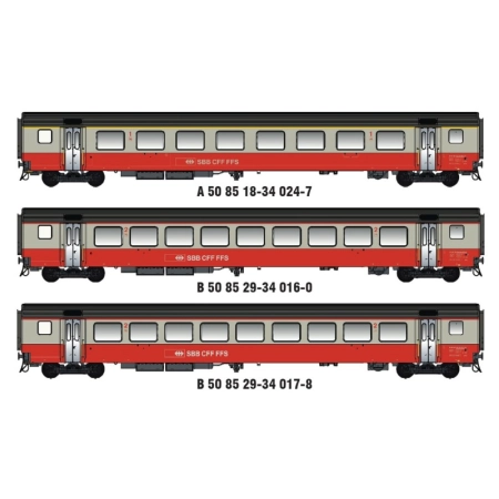 L.S. Models MW2109-1AC - Zestaw 3 wagonów pasażerskich EW III, Airport Express, SBB, ep. IV-V, AC