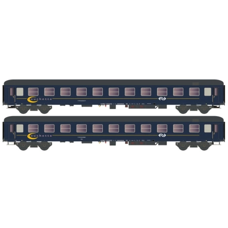 Hobbytrain H22214 - Zestaw 2 wagonów sypialnych Bcm 246 Couchette, NS, ep.V